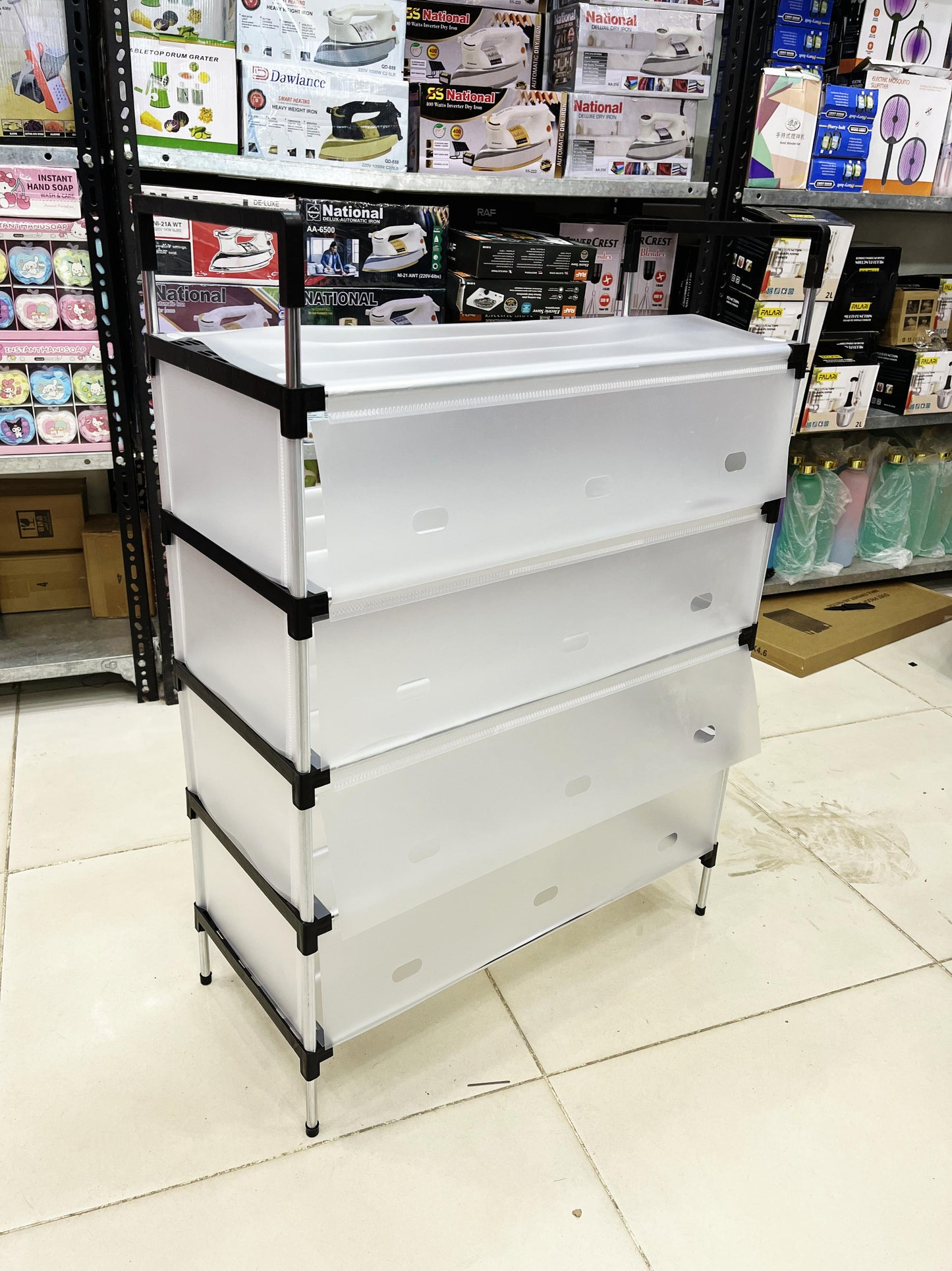 Modern Multi-Layer Shoe Storage Rack with Dustproof Cover & Handles