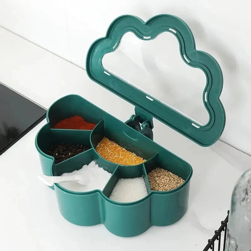 Divided cloud spice box