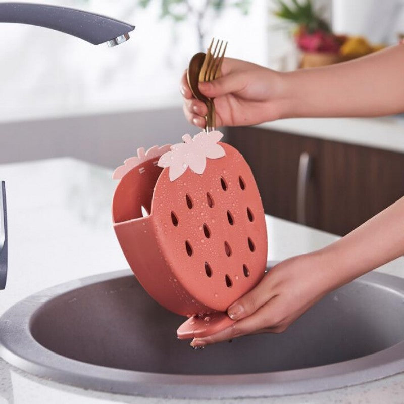 New Strawberry Cutlery Drainer Spoon Fork Knife Shelf Holder