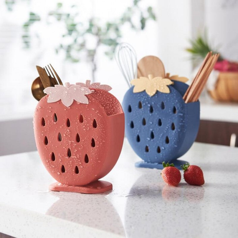 New Strawberry Cutlery Drainer Spoon Fork Knife Shelf Holder