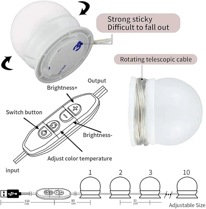 Vanity Mirror Lights (10 Bulbs)