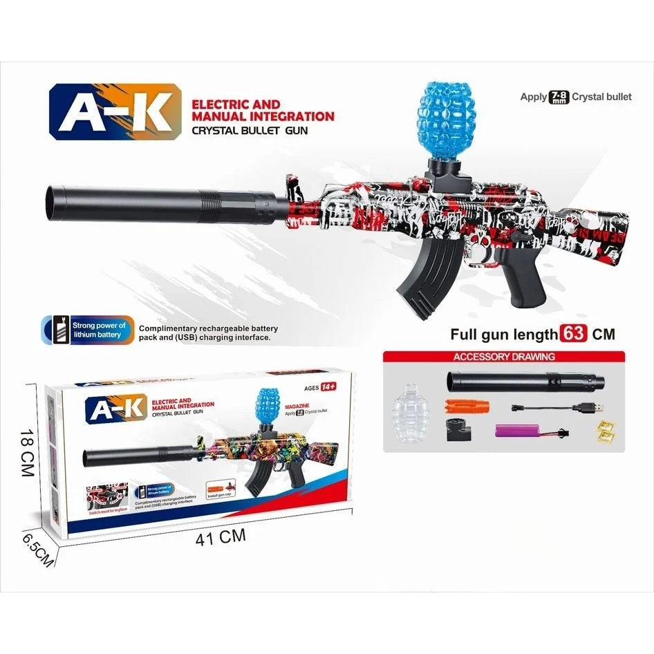 AK-47 Electric And Manual Gel Splatter Ball Blaster Gun | Integration Gun