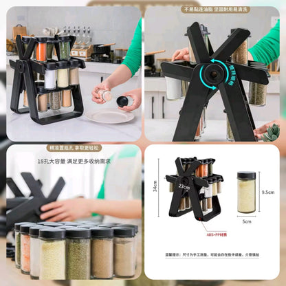 Rotating spice rack jar