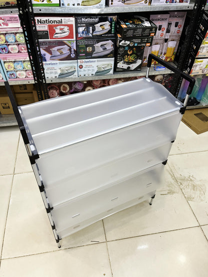 Modern Multi-Layer Shoe Storage Rack with Dustproof Cover & Handles