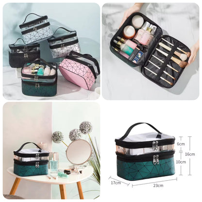 Double Layers Cosmetic Bag