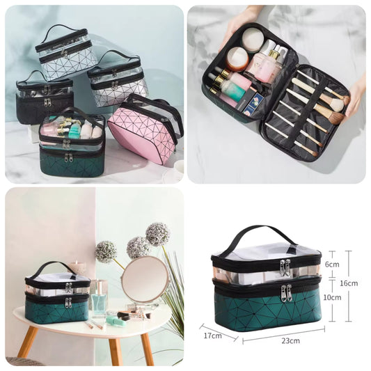 Double Layers Cosmetic Bag