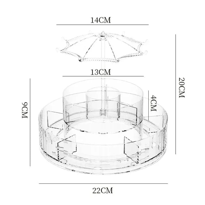 Rotatable Umbrella Cosmetic Organizer