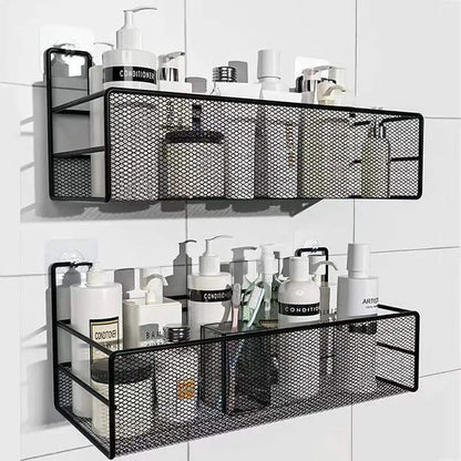 Wall shelf with hooks / Meshed wall shelf
